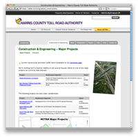 Screenshot: Construction & Enginerring Harris County Toll Road Authority