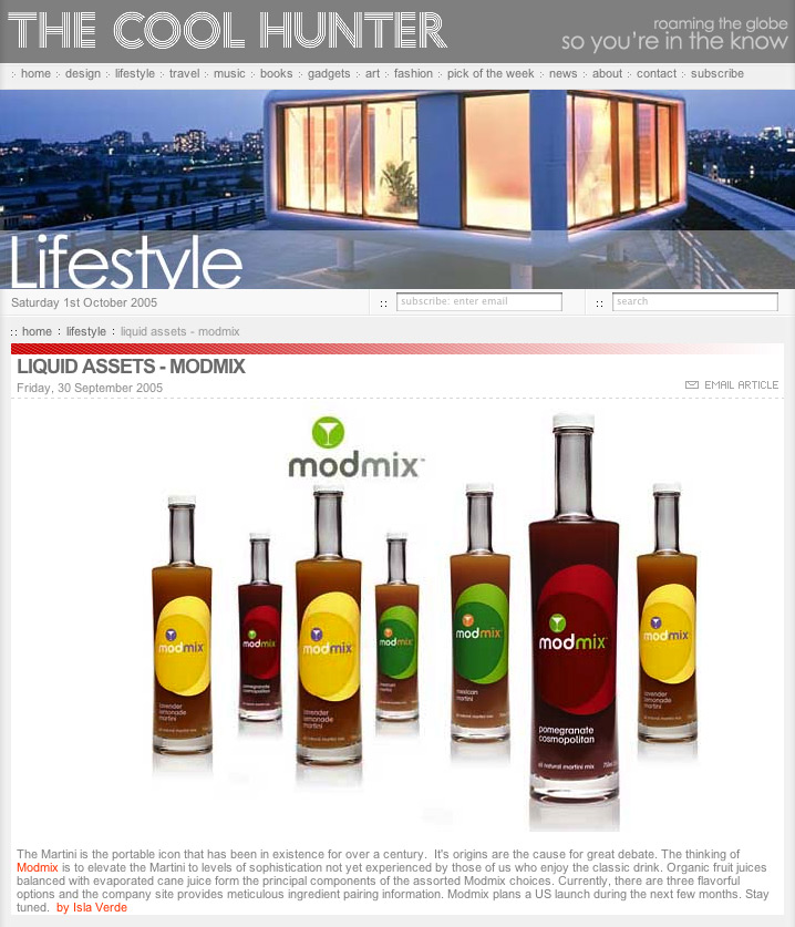 Screenshot from thecoolhunter.net